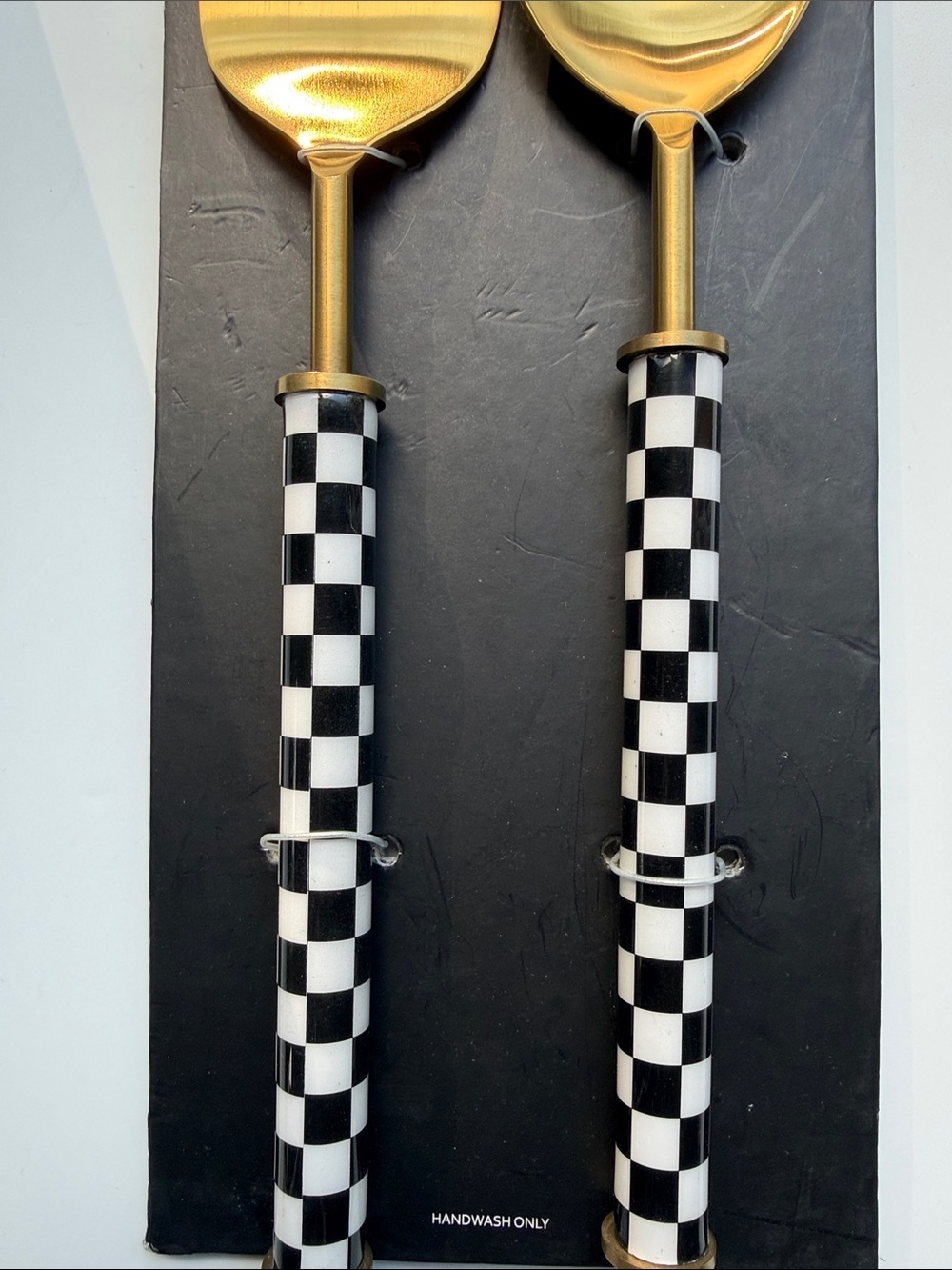 Tahari Home checkered salad servers - Picture 2 of 8